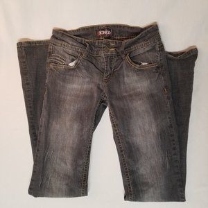 Bongo Dark distressed denim Flare Jeans Sz 5